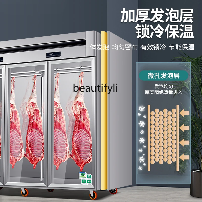 Hanging Meat Commercial Freezer Beef and Mutton Fresh Meat Display Cooked Pork Fresh Cabinet