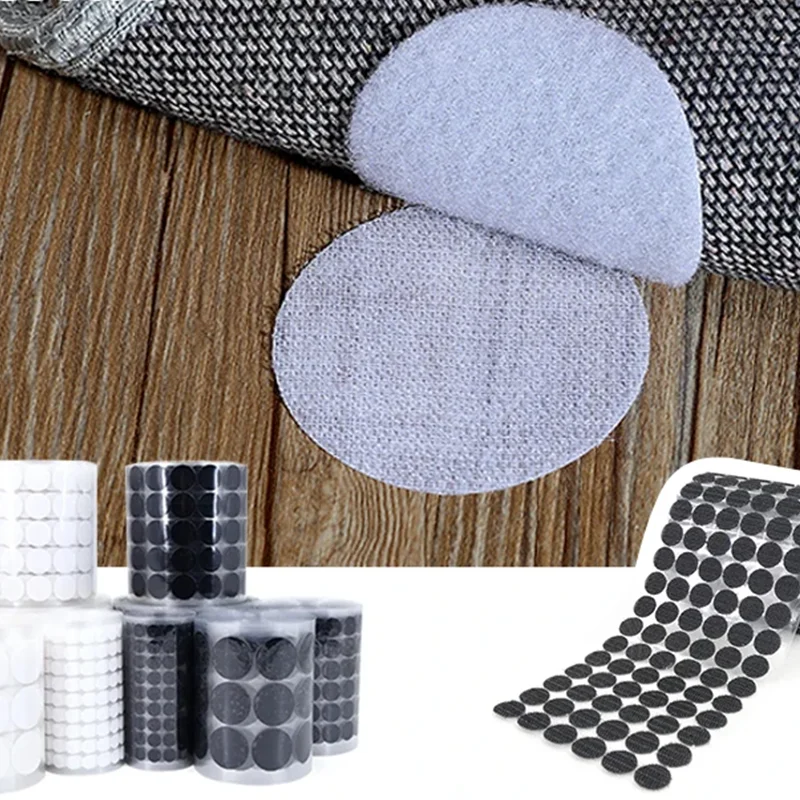 10/15/20/25/30mm Self Adhesive Round Dot Hook and Loop Fastener Double Sided Strong Glue Sticker For DIY Craft Furniture Fixed