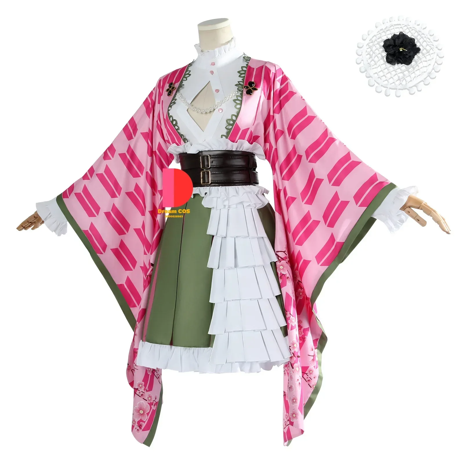 Anime Kanroji Mitsuri Cosplay Costume for Women Girls Adult with Wig New Arrive Outfit Christmas Party Comic-Con Cos Kimono love