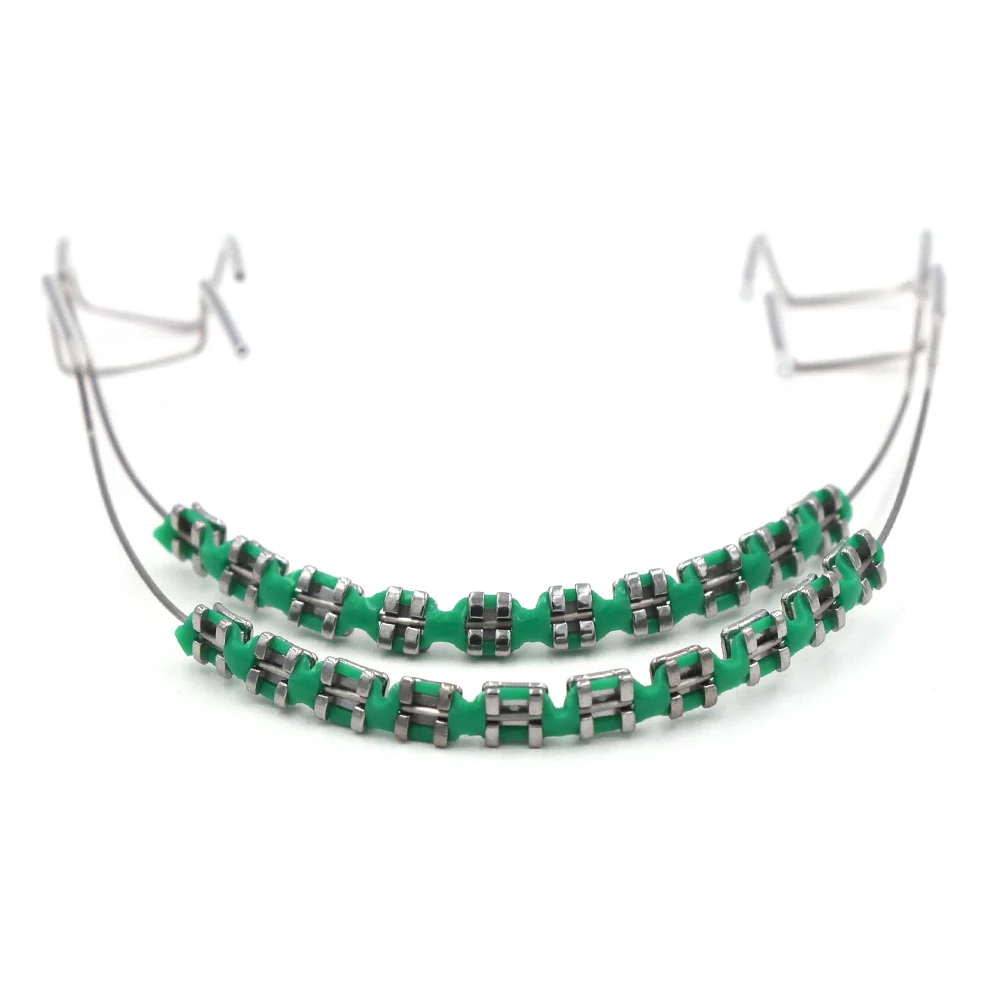Fashion Braces 1 Pair Colorful Temporary Tooth Decoration With Metal Wires Metal Bracket Orthodontic Ligature Ties High Quality image 5