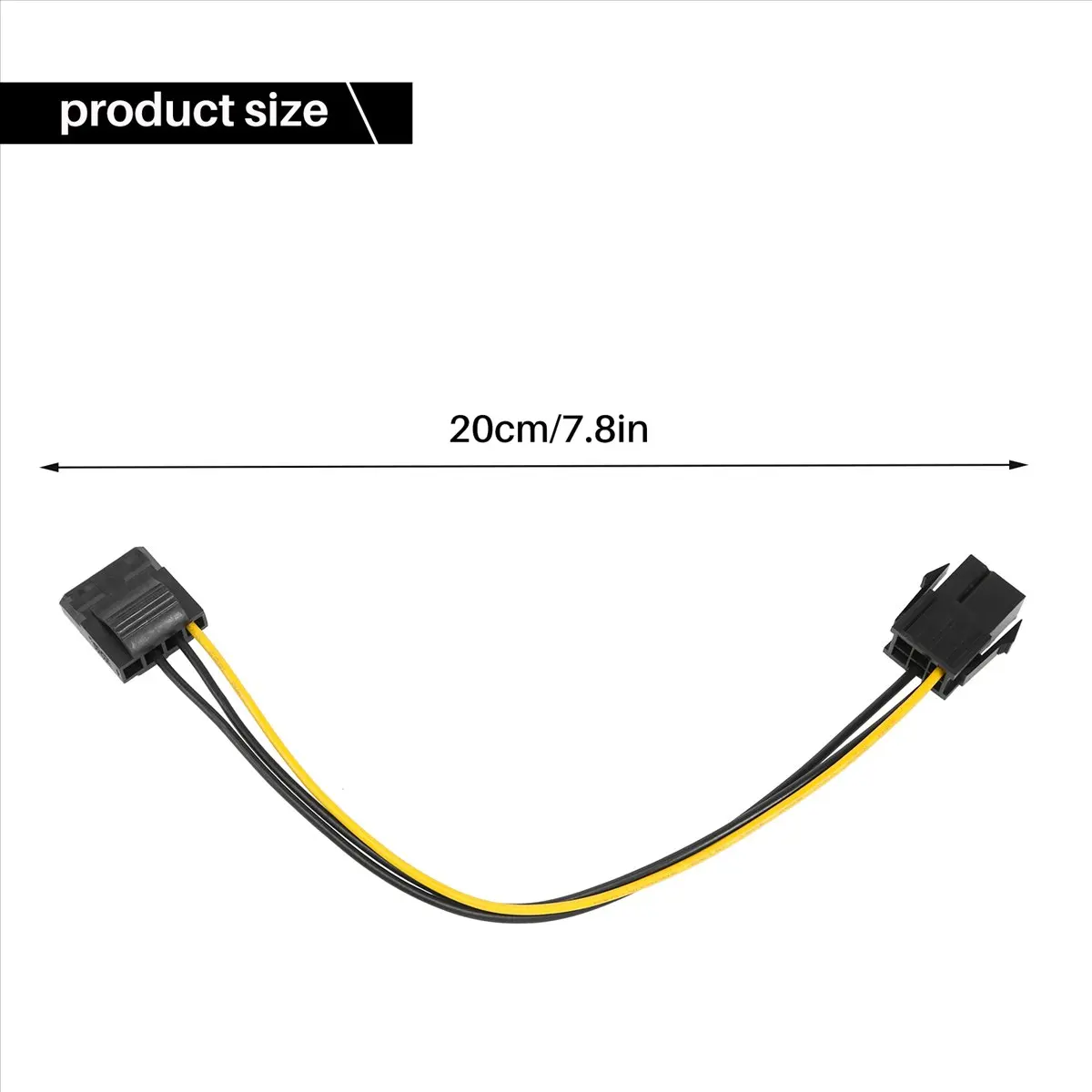 (DT37) 10 Pcs Molex to PCI-E Power Adapter IDE 4Pin 4 Pin Female to 6 Pin Female 6Pin Graphics Video Card Converter Cable