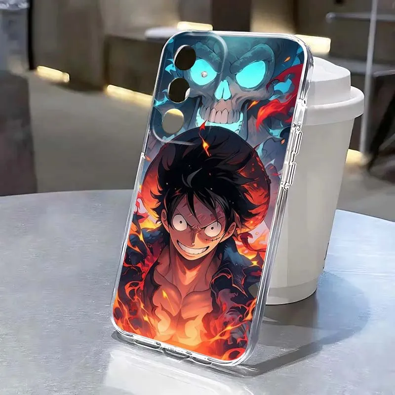 

Luxury One Piece Anime Luffy For Samsung Galaxy S25 S24 S23 S22 S21 S20 Edge Plus Ultra FE 5G Transparent Cover Phone Case