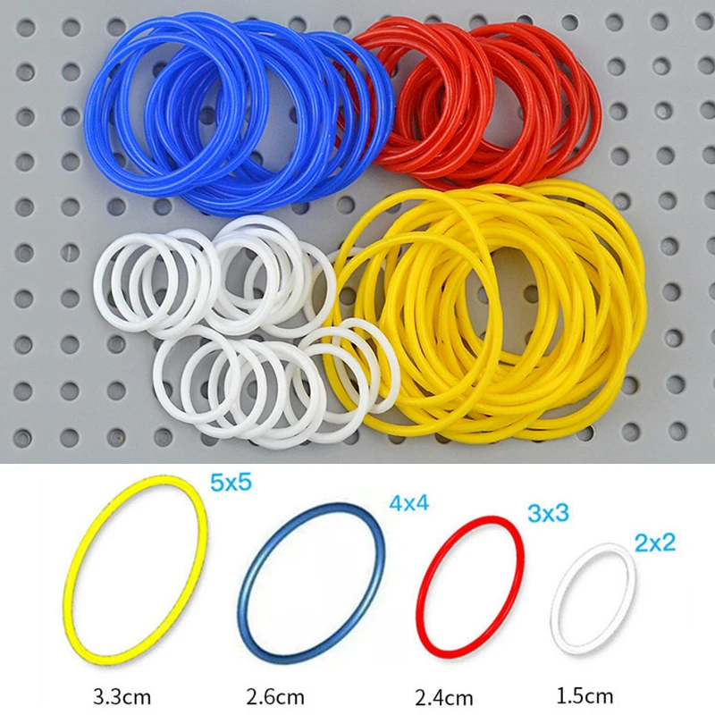 10Pcs High-Tech Rubber Band 2x2 3x3 4x4 5x5 EV3 Building Blocks Compatible 85543 85544 Rubber Belt Bricks Educational Leduo Toys