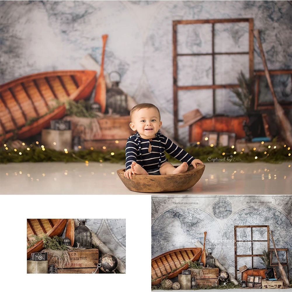 

Ship Captain Backdrops Kids Baby Birthday Cake Smash Photocall Decors Child Adult Photo Backgrounds