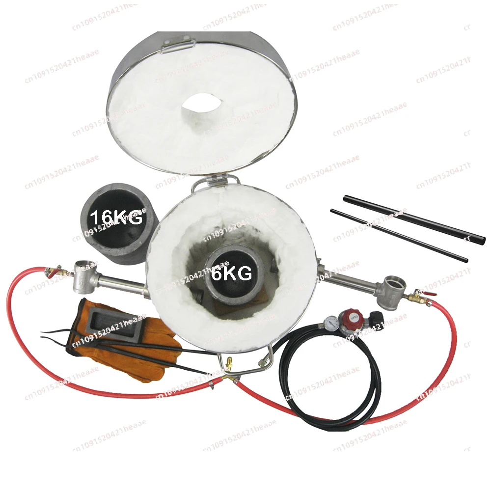 فرن معدني 16 كجم 1450 درجة أدوات صنع معدات صهر الذهب والفضة والألومنيوم والنحاس