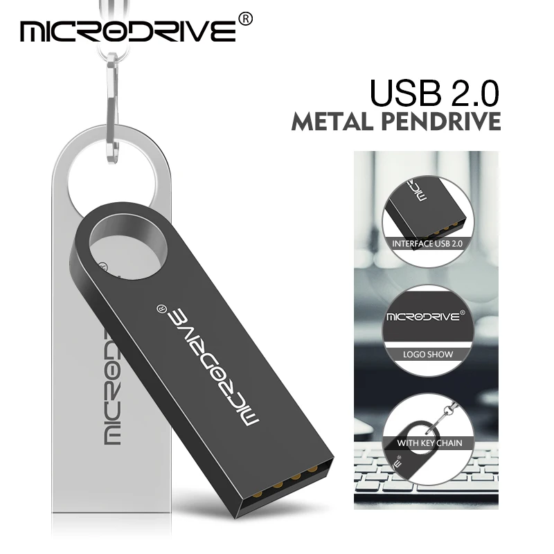 مقاوم للماء محرك فلاش usb محرك القلم 4 جيجابايت 8 جيجابايت 16 جيجابايت 32 جيجابايت 64 جيجابايت بطاقة بندريف معدنية ذاكرة عصا محركات u القرص مع حلقة رئيسية