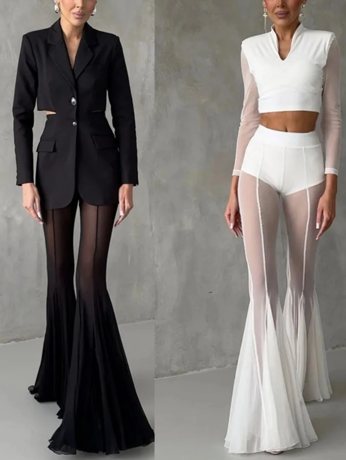 

Женские свободные модные праздничные брюки-клеш однотонного цвета, повседневные, полной длины, на резинке, облегающие