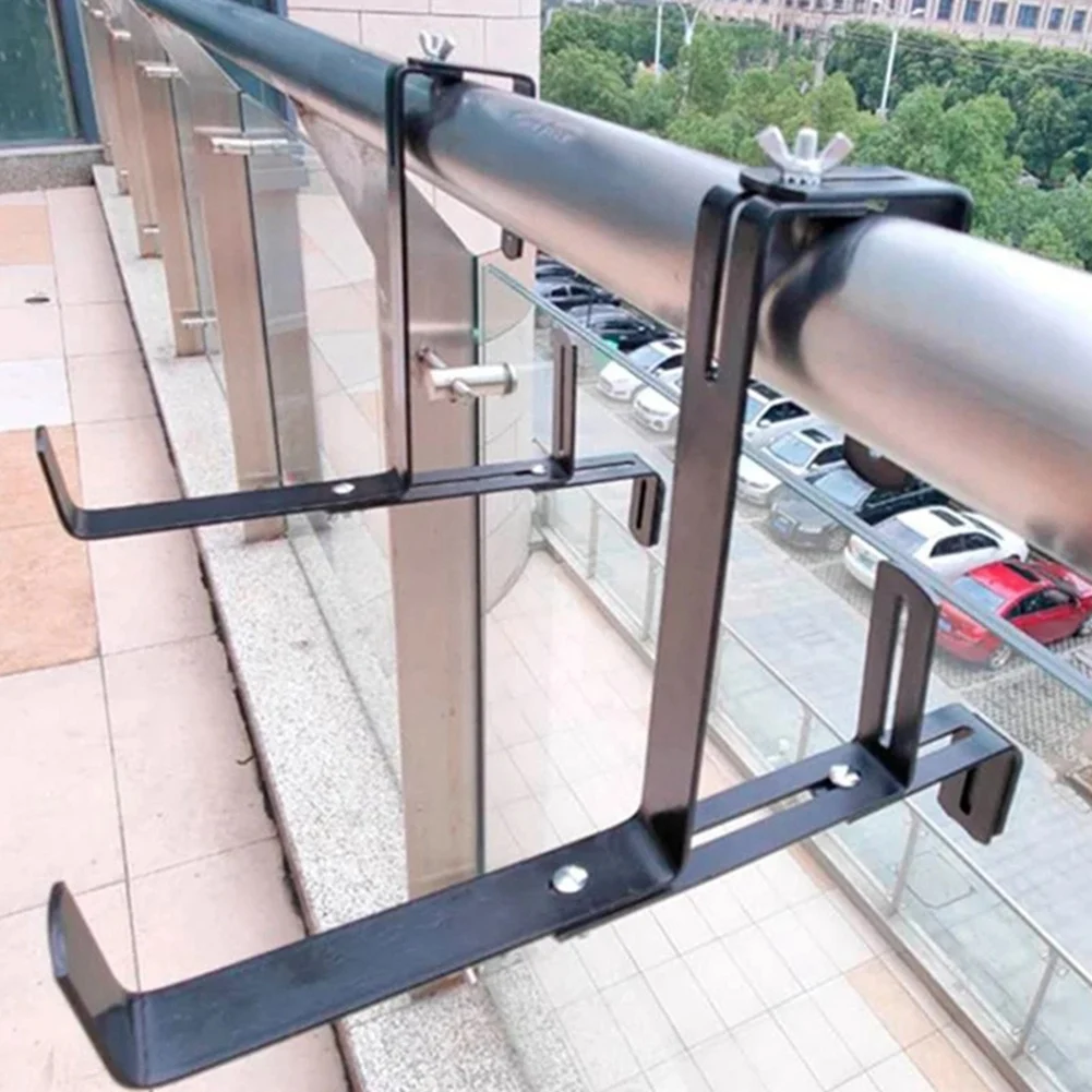 

-ABKM 2-парный крючок для желоба, подвесные крючки для горшка для растений, рельсовый держатель для балконной кашпо, кронштейны, железные крючки, регулируемый по высоте крючок-S