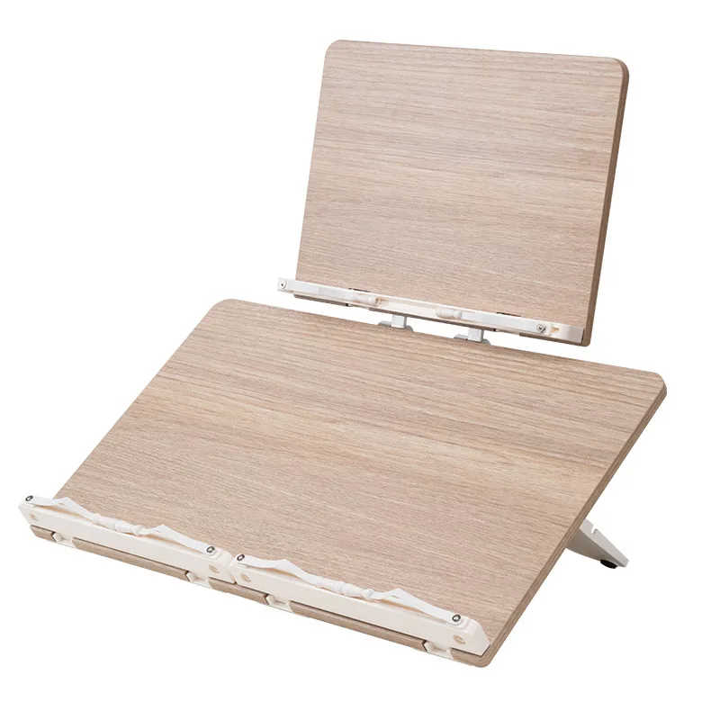 Bamboo Desktop Bookshelf Book Holder for Student Learning Writing Reading Portable Folding Study Desk Table