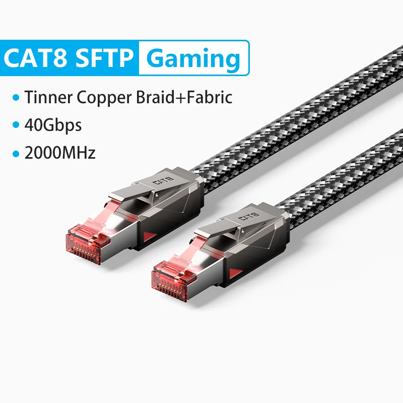 Ventie Cat8 Ethernet-kabel 40Gbps 2000MHz SFTP Gaming Patchkabel voor PC Router Modem Printer TV Set Top Box Internet Lan-kabel