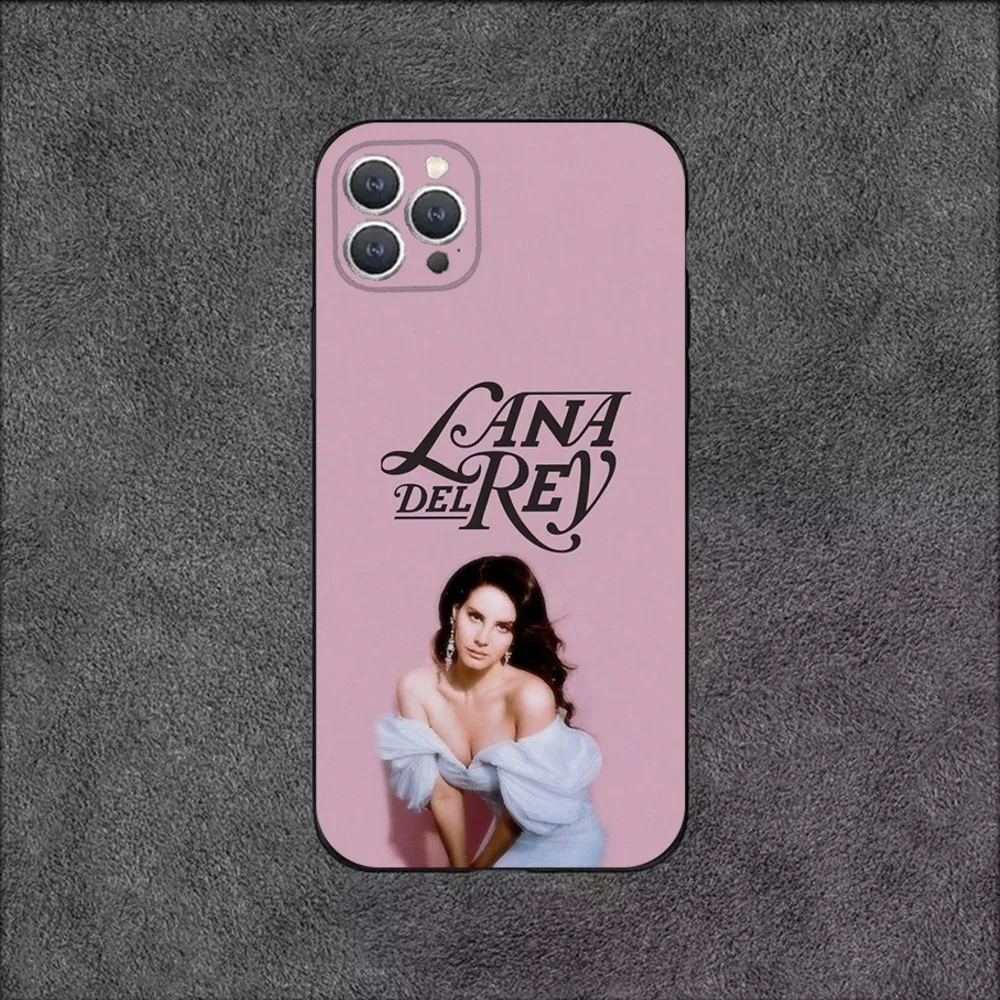 Funda de teléfono Singer Lana Del Rey para iPhone 15,14,13,12,11,Plus,Pro Max,XS,X,XR,SE,Mini,8,7 funda negra de silicona suave