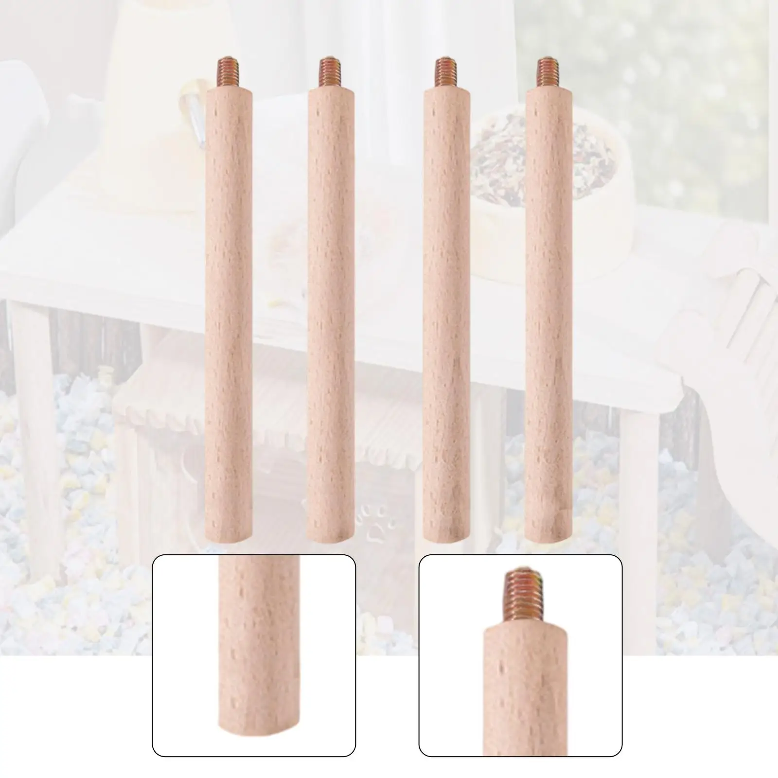 4 قطع من أرجل منصة الهامستر الخشبية متعددة الوظائف لأعمدة مخبأ بيت الحيوانات الأليفة