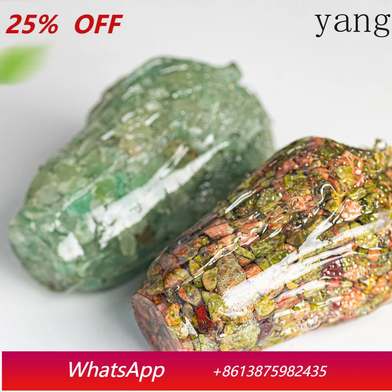 

CX Natural Crystal Embedded Cabbage Ornament Handmade