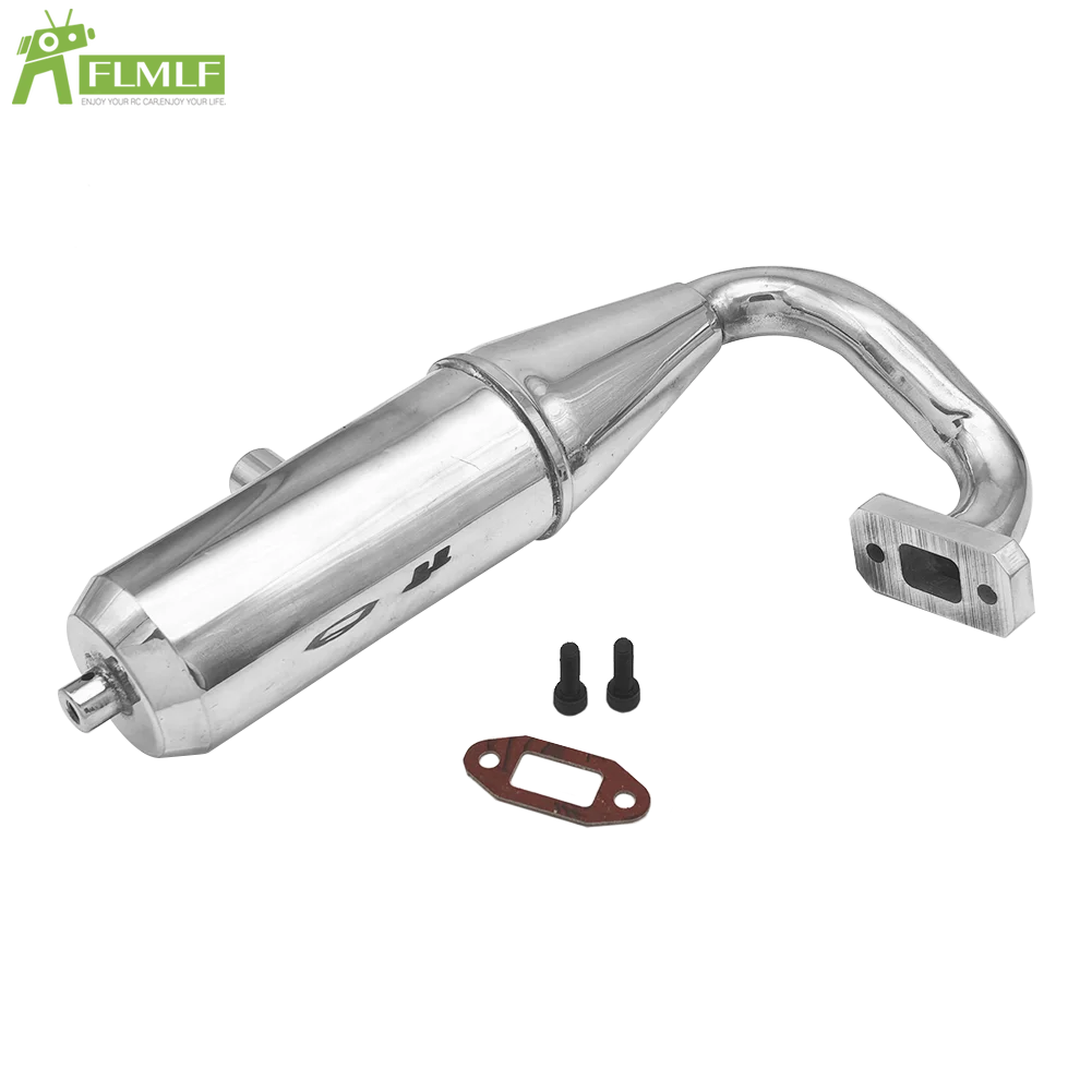 Tubo de escape de motor de liga de alumínio, adequado para 1/5 hpi fg monster hummer caminhão rofun rovan big monster rc carro brinquedos peças de jogos