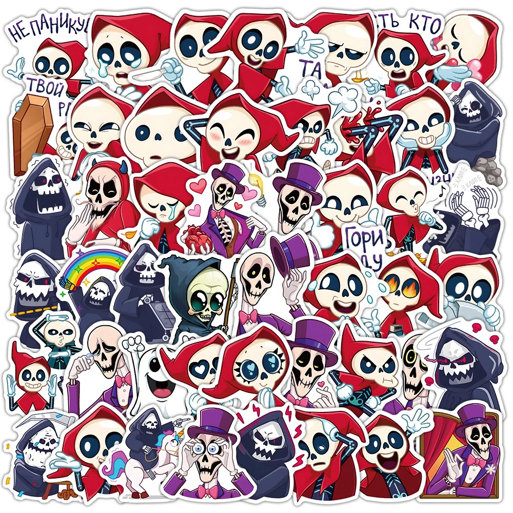 

10/30/50PCS Cartoon Gothic Skull Stickers Horror Graffiti Phone Laptop Luggage Skateboard Waterproof Cool DIY Decals for Kids