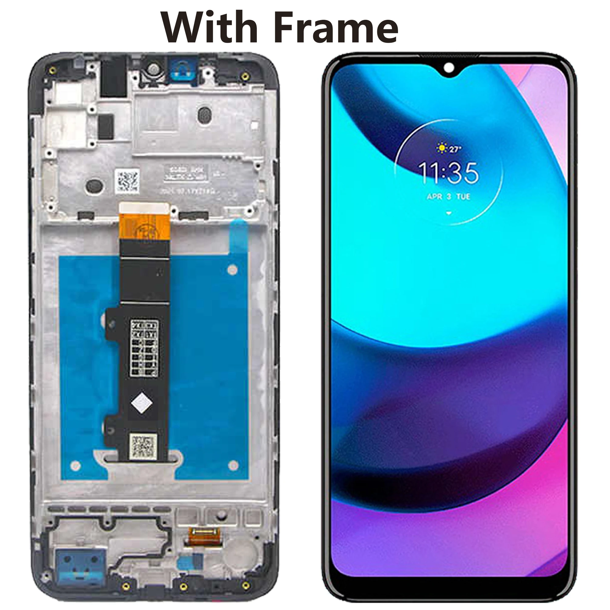 LCD Display Original For Motorola Moto E20 Full With Frame Touch Screen  Digitizer Assembly Replacement  XT2155 Repair  Parts