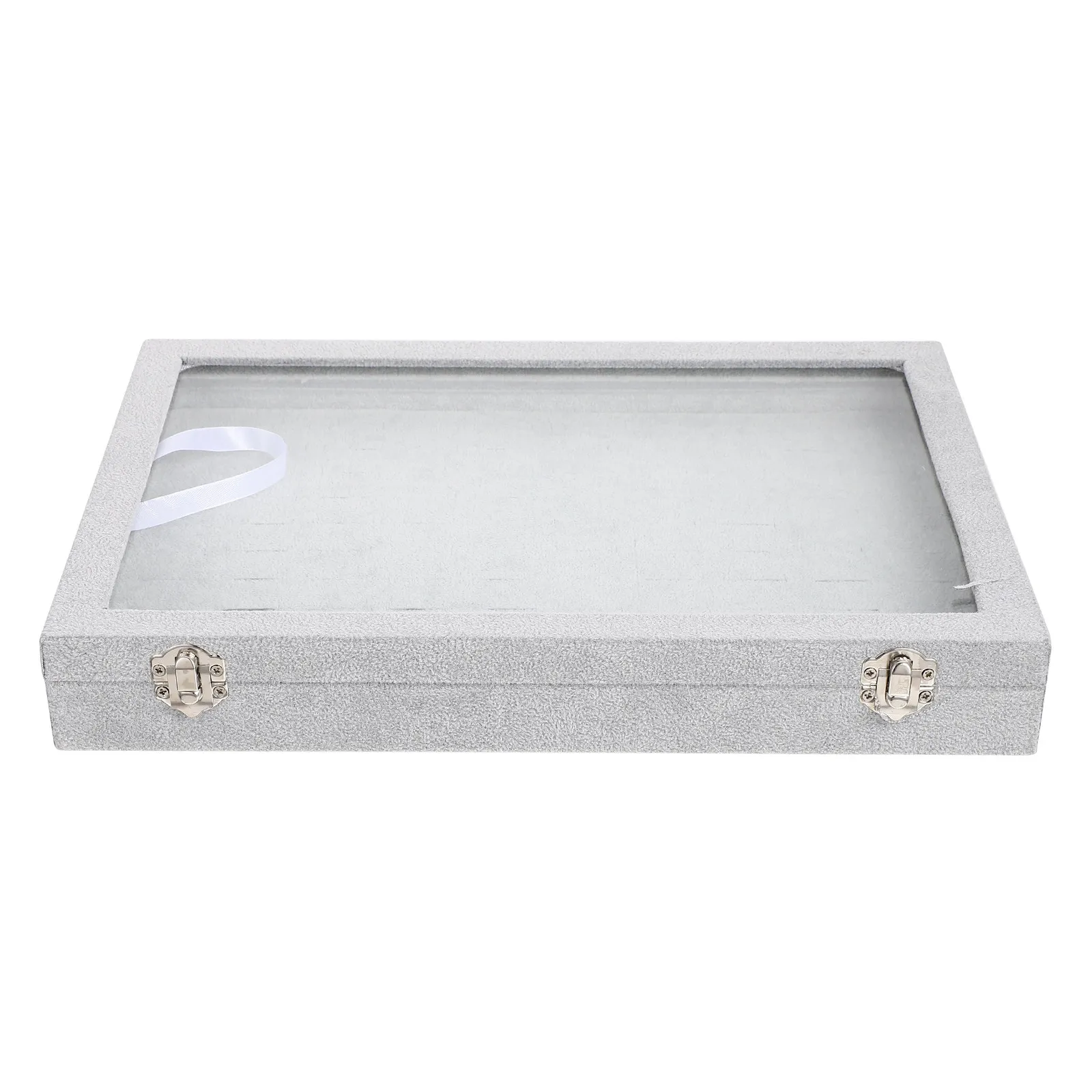 

Органайзер для украшений на 100 слотов, подставка для колец, прозрачная крышка, демонстрационный лоток, футляр для колец, лоток для украшений на 100 слотов