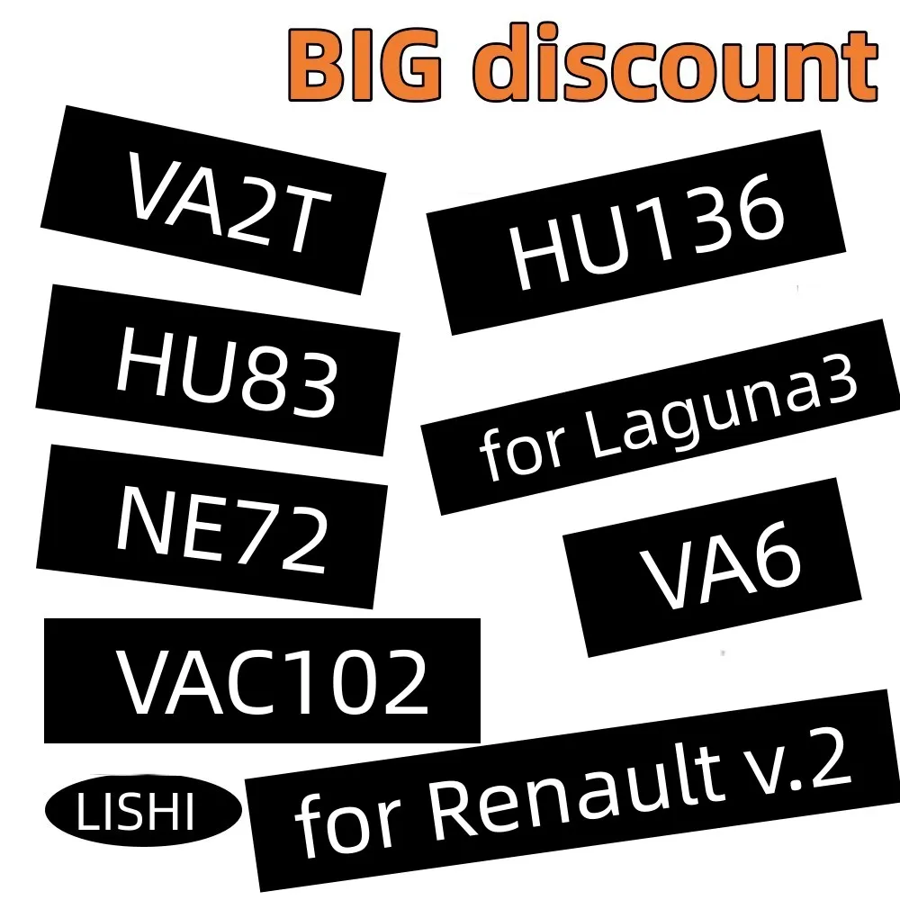 LiShi 2 in 1 VA2T VA2 HU83 NE72 VAC102 HU136 VA6 for R-enault V.2 for L-aguna3 car keys