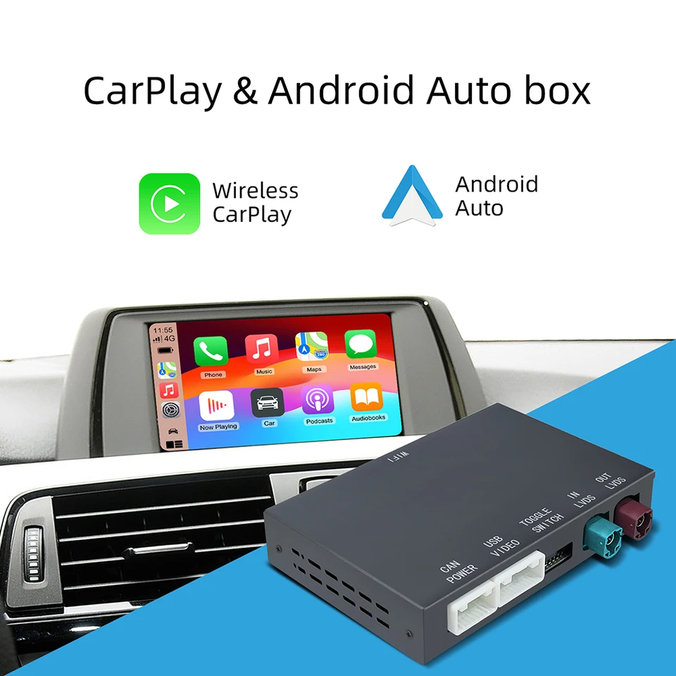 2025年式 ANYFAR ワイヤレスAndroid CarPlayミラー BMW ミニ CIC NBT