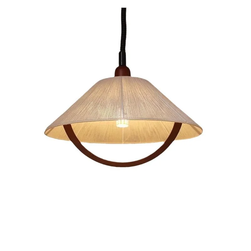 

American retro restaurant chandelier medieval liftable stretchable cotton and linen bar counter study Japanese-style wabi