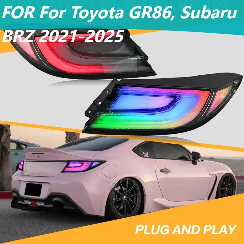 

Для Toyota GR86 Subaru BRZ 2021-2025 RGB светодиодные анимированные задние фонари, пара