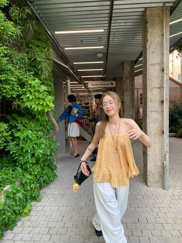 

Женский летний топ-жилет LelyMooch Oxygen Candy Cool Feeling Loose Flower Print Csole из полиэстера