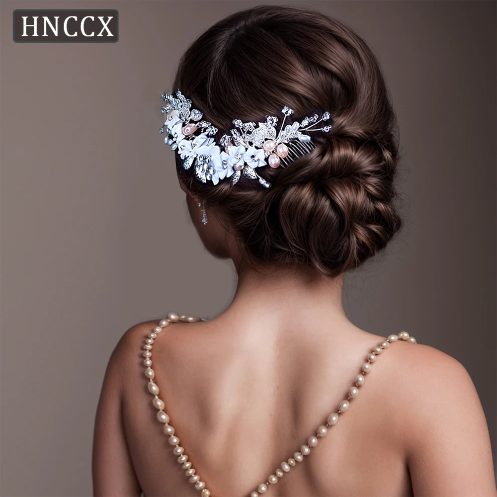 HNCCX Wedding Flower Hairpin Headwear Bridal Combs Women Hair Accessories Bride Headdress Party Princess Side Hair Clip CP337