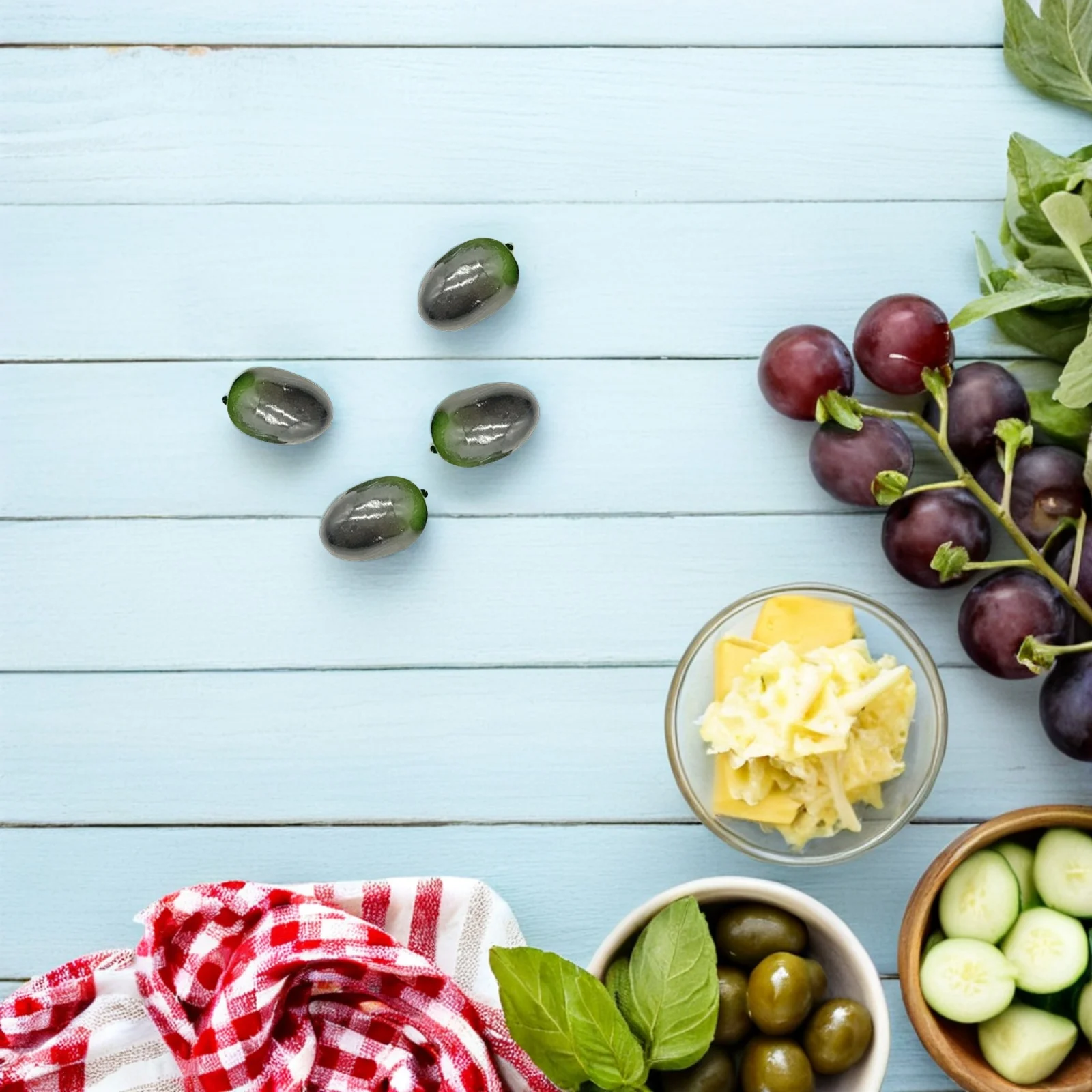 30 Uds. De decoración de frutas artificiales, aceitunas falsas realistas para accesorios de fotografía, exhibición de tienda, decoraciones de oliva, decoración de fiesta en casa, frutas