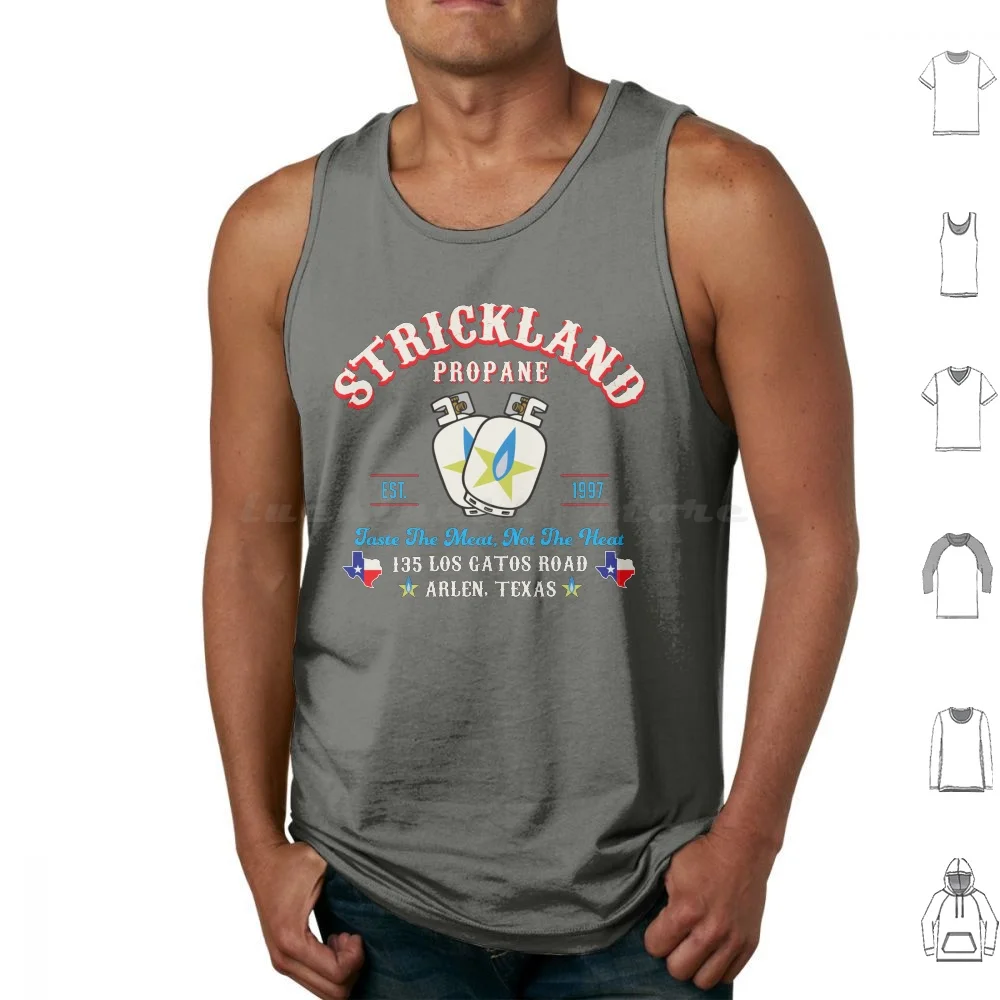 Strickland Propane Tank Tops Print Cotton Bobby Hill Cartoons Hank Hill Propane Strickland Strickland Propane Texas Flag