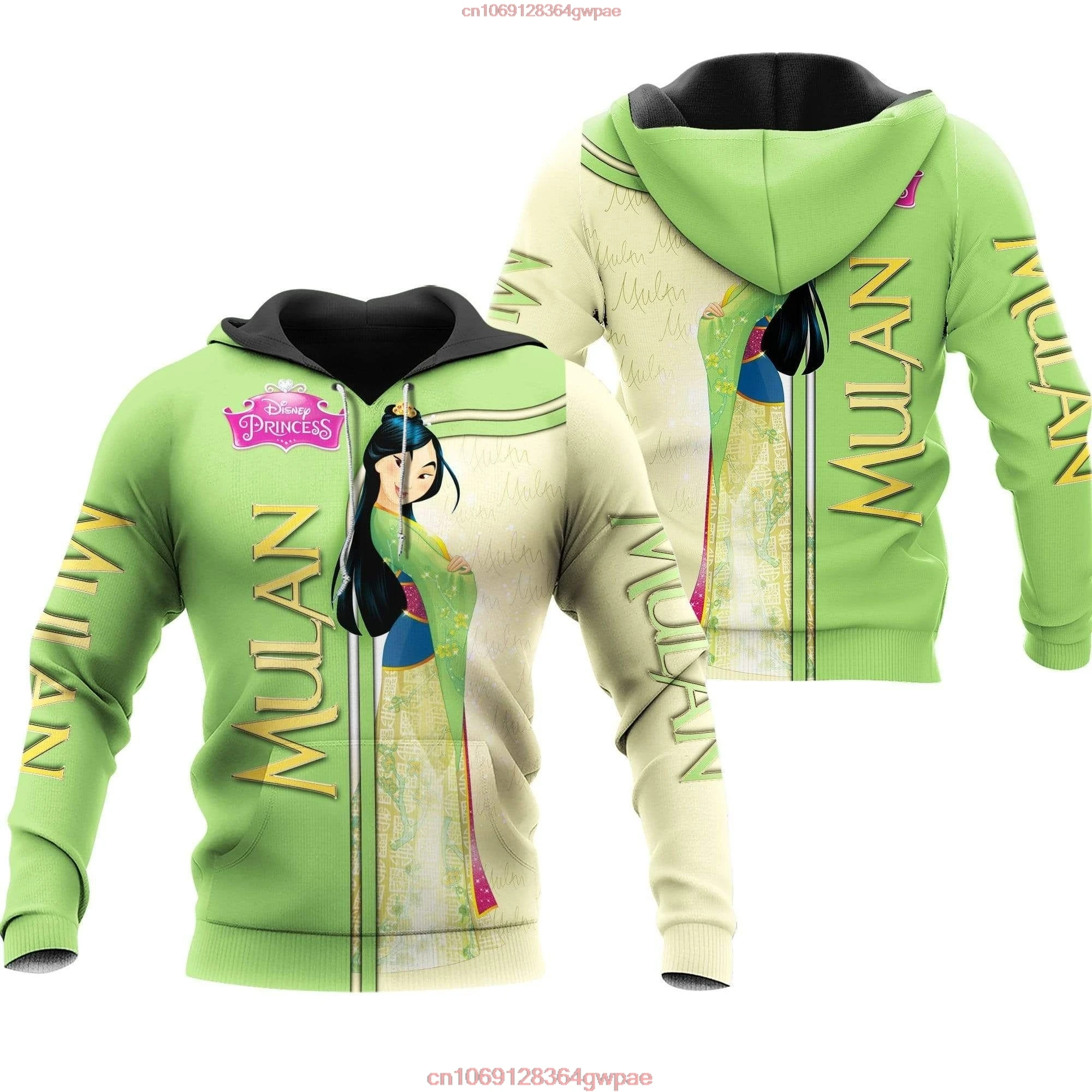 Disney Princess Mulan 3d Hoodie Men Women Casual Fashion Sweatshirt Disney 3d Hoodie Harajuku Streetwear Cartoon Zipper Hoodie