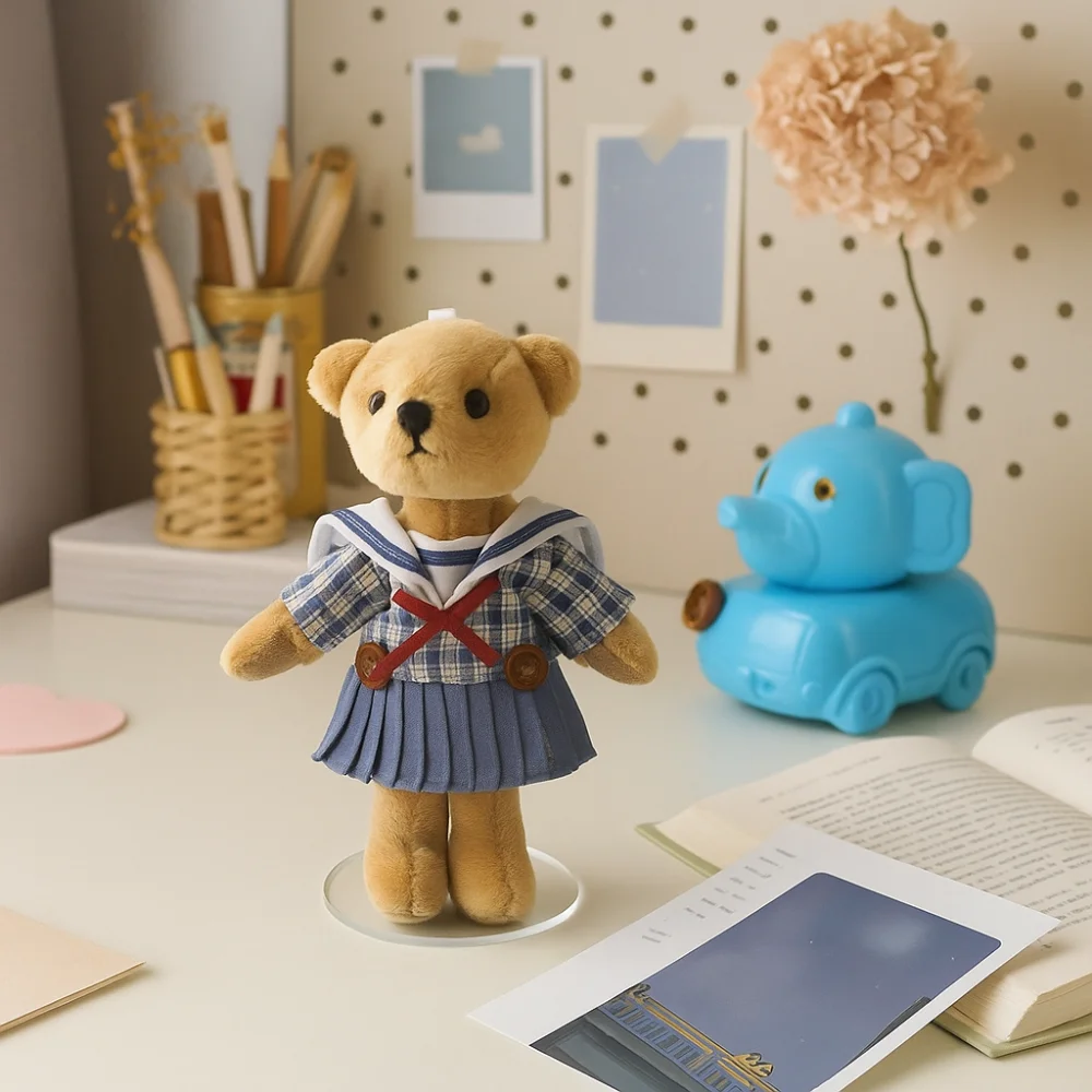 

Kawaii одежда для куклы с бантом и бантом, клетчатое хлопковое платье для куклы, изысканная милая мини-юбка для куклы, коллекционная