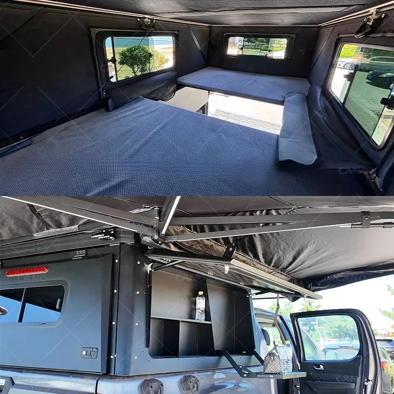 Customized 4x4 Off Road Roof Top Overlanding Tent Camper for Ranger Hard Shell Qian Pop up Camping Tent with Truck Canopy view 5