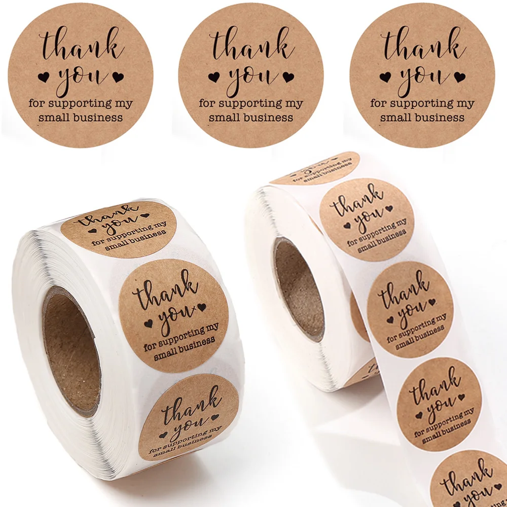 

500pcs/roll, Small Business Support Stickers - Seal Labels for Packaging, Shopping, and Gifts