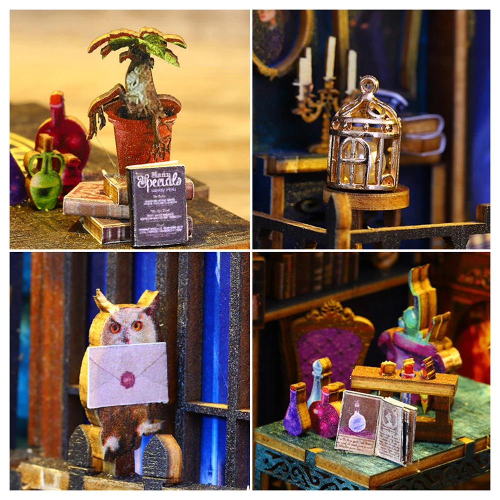 Handmades DIY Magics Bazaar Books Nooks Kit Sturdy Charming Assembled Miniatures For Home Room