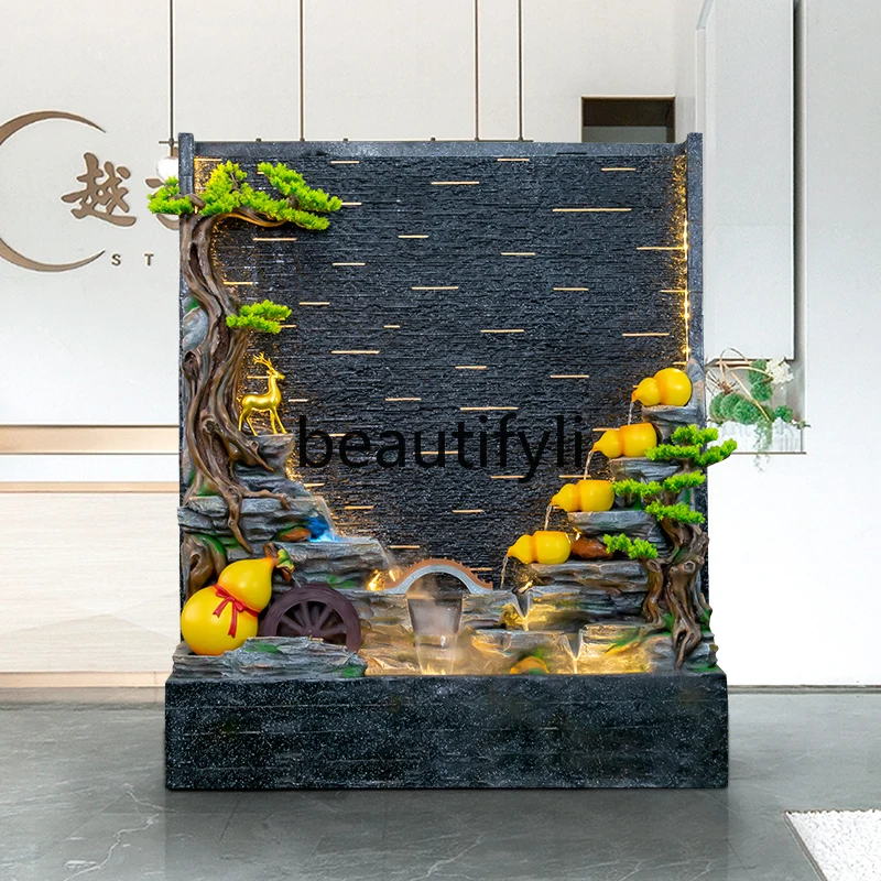 

Rockery flowing water fountain courtyard decoration screen entrance partition water circulation floor ornament