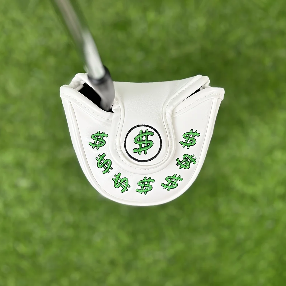 1pc Golf Club Head Cover with "Money Maker" Design - White, Dust-Proof & Wear-Resistant, Innovative Pattern,Fits Most Golf Clubs image 2