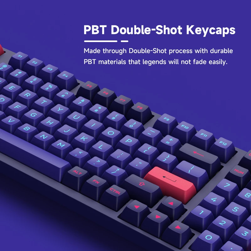 Akko 3098 Neon Mechanical Keyboard 98-Key PBT Dye-sub ASA Profile Monochrome RGB Wired for Office Home PC Laptop Gaming Keyboard