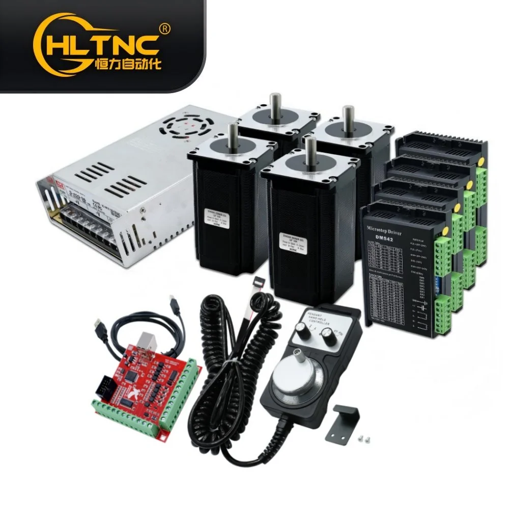 Kit moteur pas à pas Nema 23 4 axes expédié depuis l'UE, 2,2 Nm, 2,5 Nm, 3 Nm avec driver DM556 350W-36V, alimentation AC 200-240V, carte de mouvement MPG Mach3