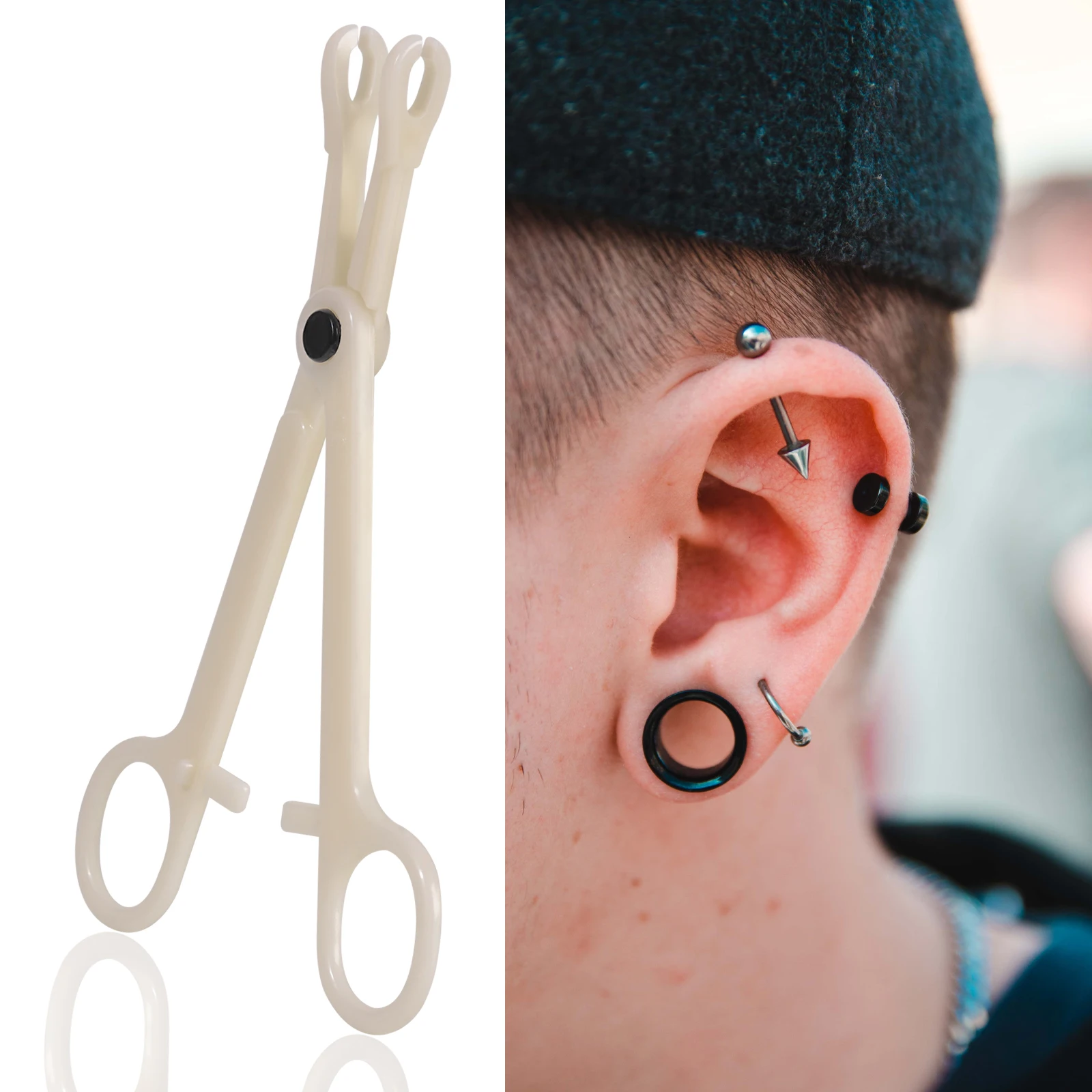 15 Stuks Wegwerp Piercing Klemmen, (Buisvormige, Ronde, Driehoekige) Tang, Piercing Pincet Voor Lichaam Piercing