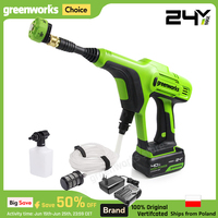 Greenworks 24V High Pressure Cleaner 600 PSI 400W Car Waher Self-priming Portable Rechargeable Washer 4.0Ah Battery and Charger