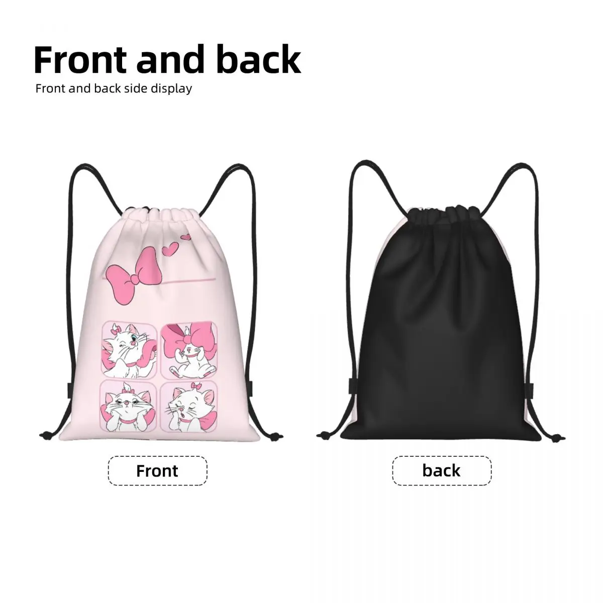 Danme-Mochila deportiva ligera con cordón para hombre y mujer, morral de almacenamiento para gimnasio, personalizado, Marie Cat