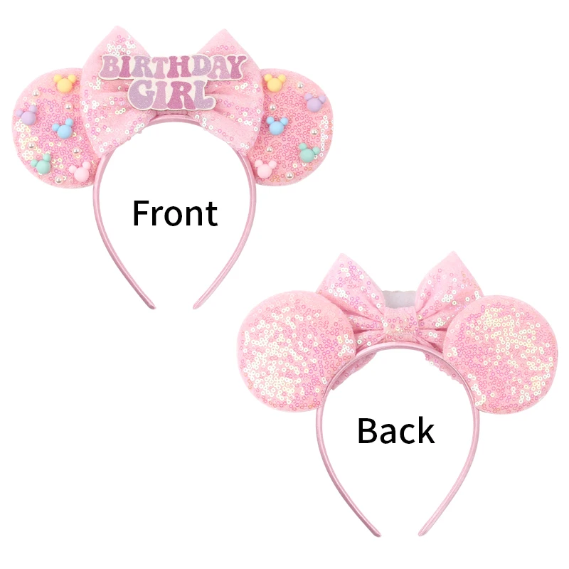 الفتيات عيد ميلاد سعيد ميني ماوس آذان Headbands للفتيات طفل النساء الترتر الانحناء إكسسوارات الشعر الكبار العصابات الشعر هدايا الاطفال
