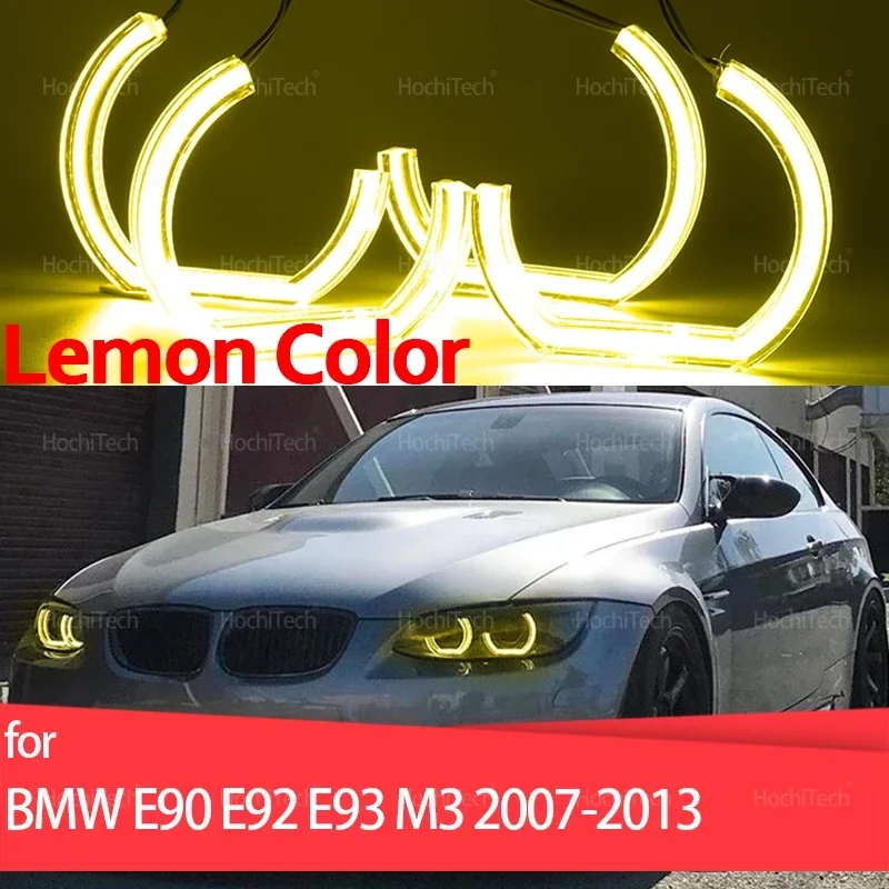 

For BMW 3 Series E90 E92 E93 M3 Coupe Cabriolet 2007-2013 DRL LED Daytime Running Light New CS CSL Style Lemon Yellow Angel Eyes