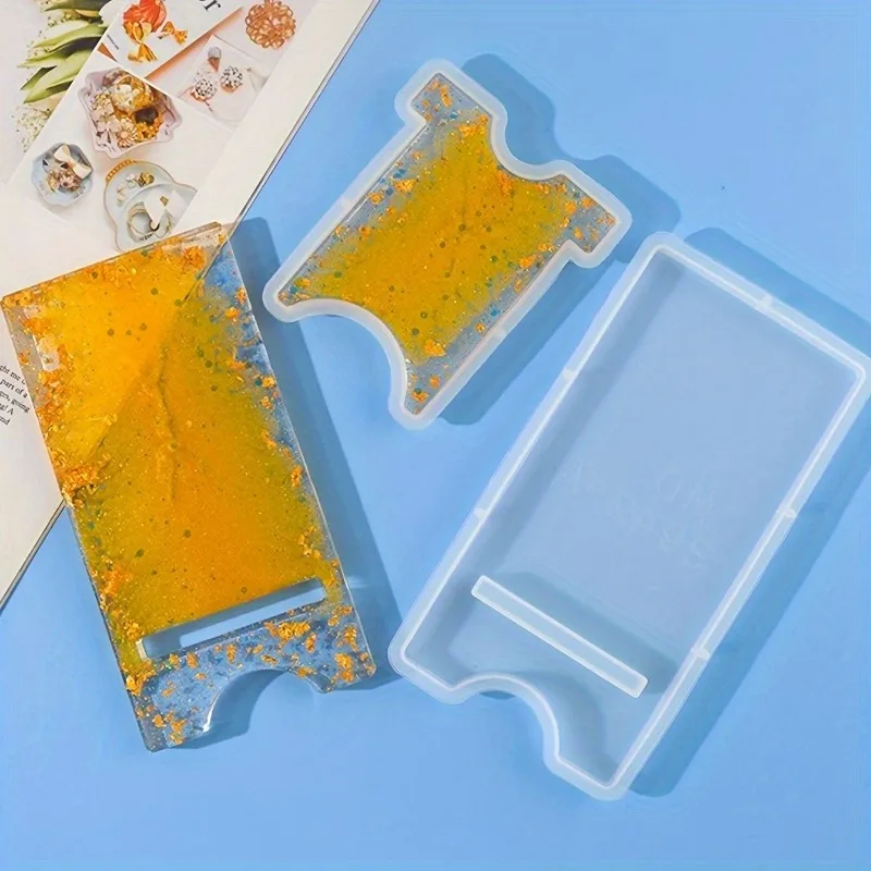 1set Phone Stand Resin Mold Mobile Phone Holder Epoxy Casting Moulds for DIY Craft