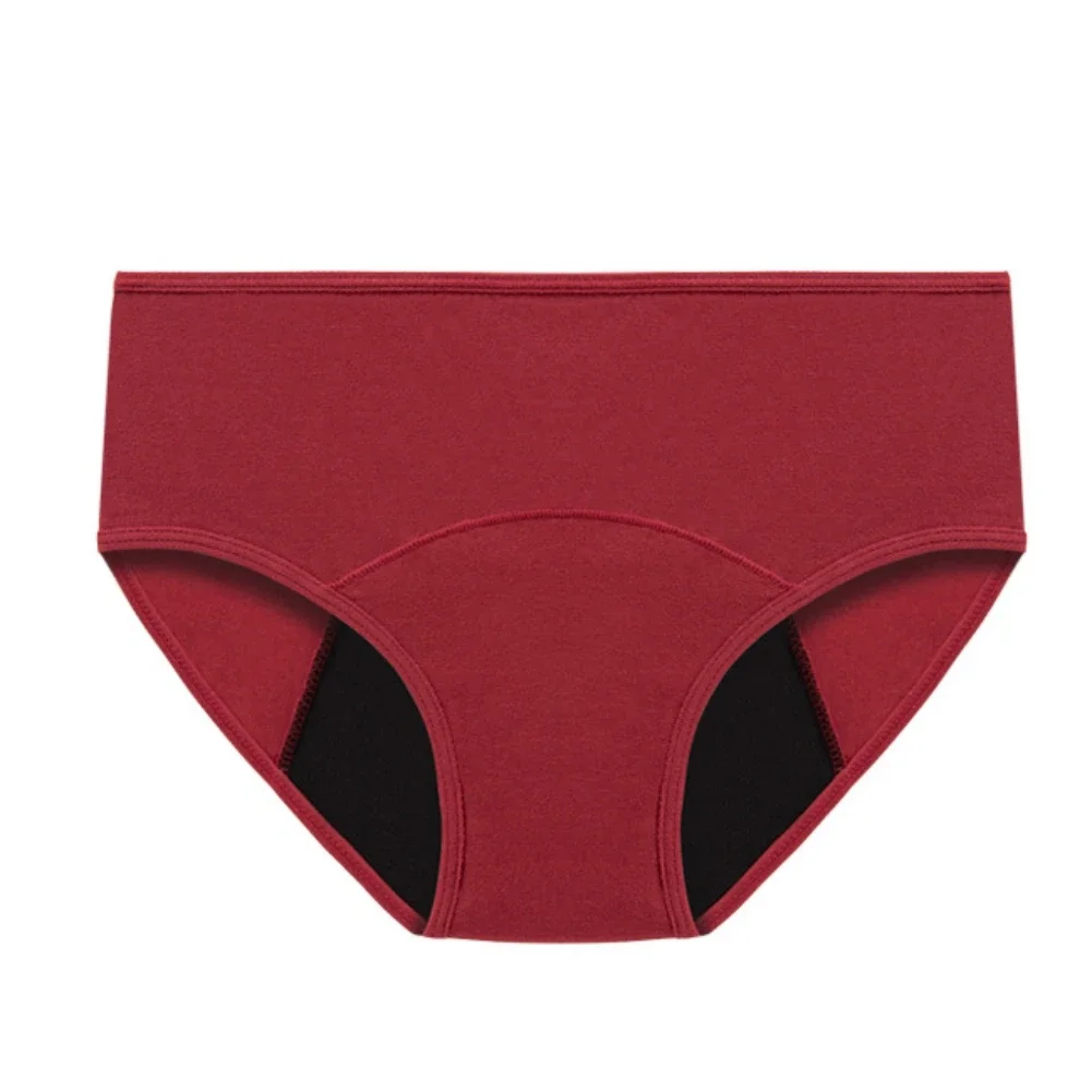 Solid Color Cotton Underpants Young Girls Physiological Underwear  Seamless Briefs Menstrual Panties  Kids Clothing 8-16Years