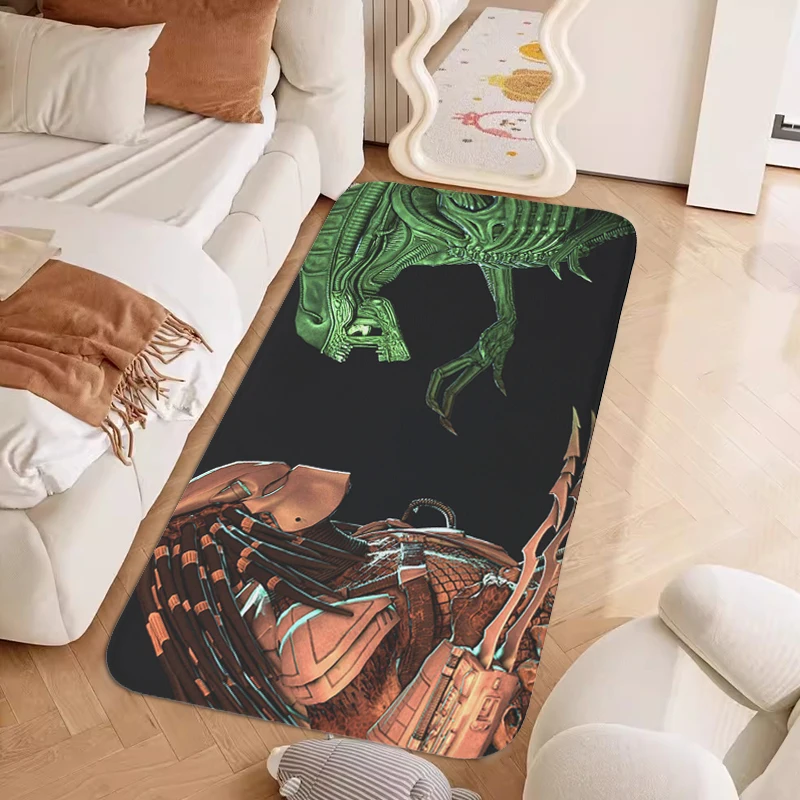 Aliens Xenomorph Sleeping Room Floor Carpet Kitchen Bathroom Foot Mat Slip-resistant Home Decor Items Doormat Entrance Door