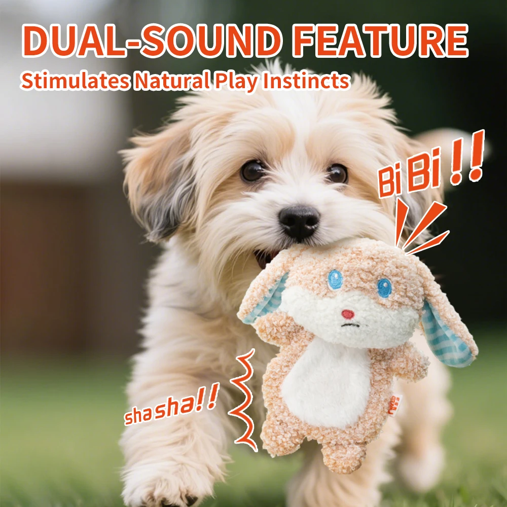 Cute Small Animal Vocal Toys Dog Plush Toys, Full Body Rattle Paper, Built-in Squeaker, Reduces Loneliness Consolidates
