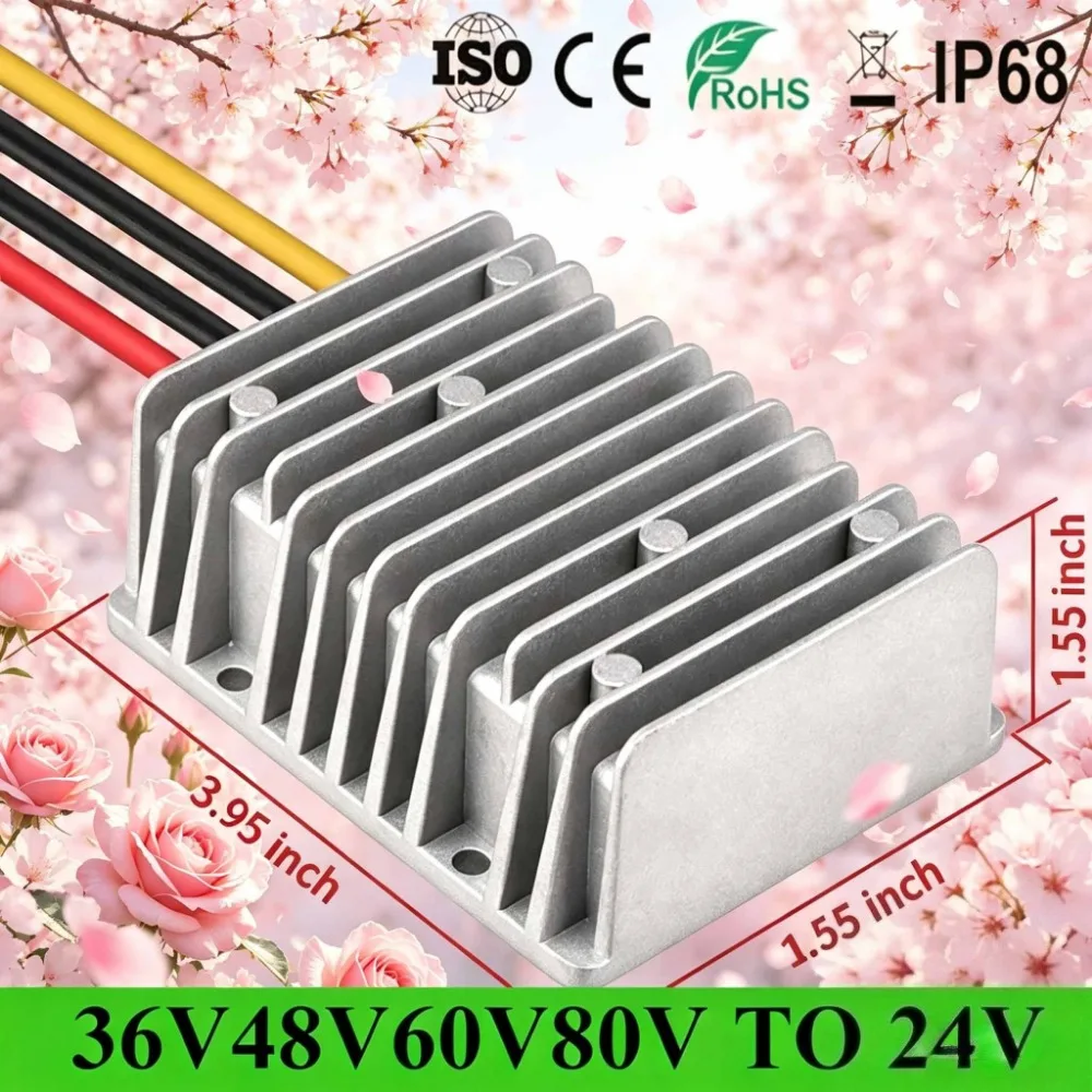 48V 36V to 24V 10A 1A 3A 5A 2A 20A 30A 15A Waterproof 60V 72V 80V to 24V 480W Buck Converter IP68 Step Down Model CE DC