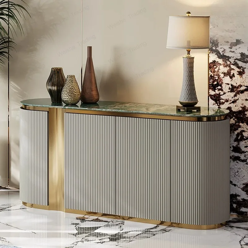 

Light luxury dining side cabinet storage shoe cabinet, custom restaurant high-grade gray entrance cabinet