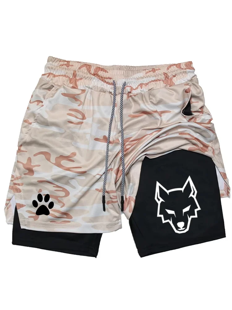 NEUE SOMMER Herren-Sportshorts, 2-in-1-Gym-Shorts, lässige Lauf-Sportbekleidung, doppellagige Shorts für Fitness WX002